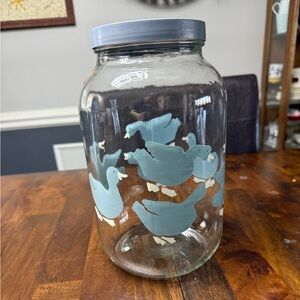 Gallon Jar with Lid Goose Cottage Core